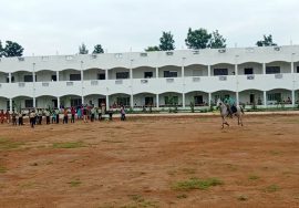 Velankanni school in tirupattur. school boy in riding in horse very fast