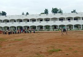 Velankanni school in tirupattur. school boy in riding in horse very fast